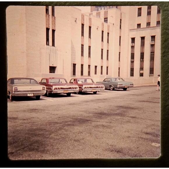 1970s Slide 35mm Cars In Parking Lot, Building In Background Honolulu Hawaii - Picture 1 of 1